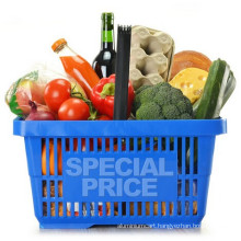 best selling Supermarket handle blue plastic basket with one handle